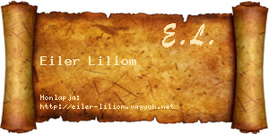 Eiler Liliom névjegykártya